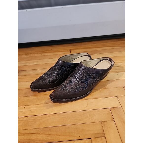 Corral Vintage Cowboy Slip on Booties Western Shoes Womens 8 Mule/Clog - Picture 1 of 8